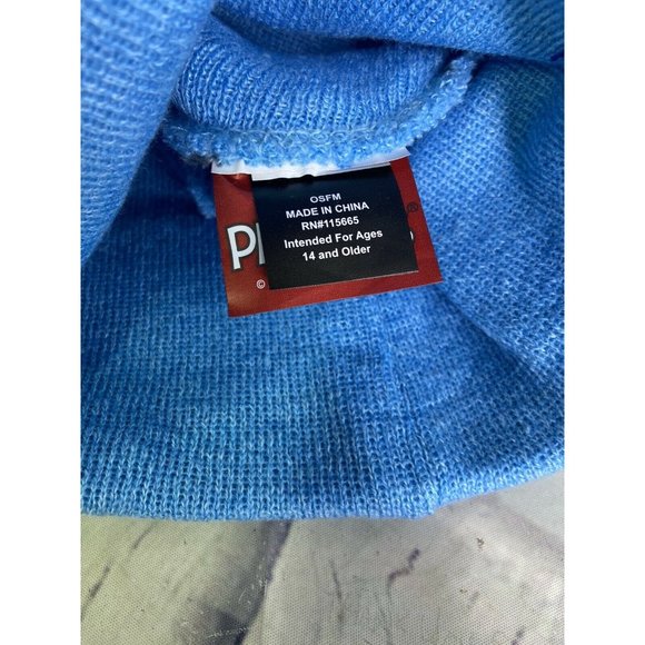 Peanuts Snoopy and Woodstock Logo Knit Cuffed Blue Beanie Hat Cap Adult OSFM - Picture 4 of 6